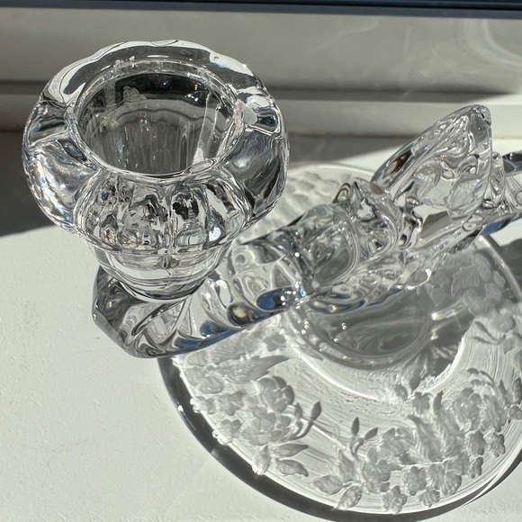 Vintage Glass New Martinsville Double Arm Candlestick Holder Meadow Wreath - Picture 11 of 16